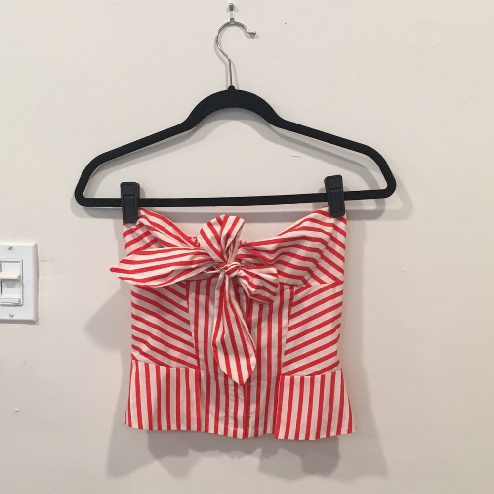 Diane Von Furstenberg candy stripe bustier top
